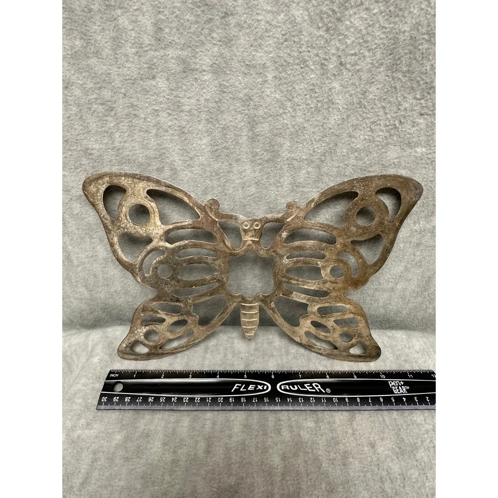 VTG F.B. Rogers Italy Butterfly Trivet Zinc‎ Metal Silver Tone Openwork Kitchen